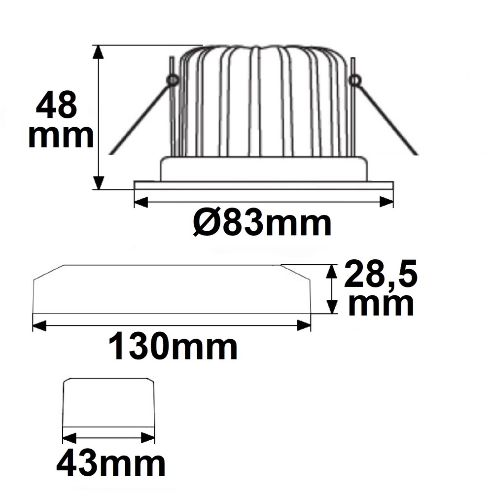 Hochwertiger Isoled Deckenstrahler 10W, in neutralweiß, dimmbar und wetterfest mit IP65 Standard