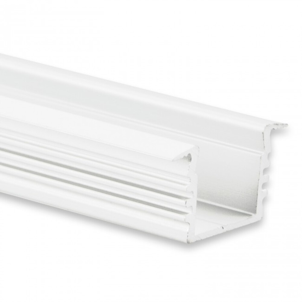Hochwertiges LED Profil von GALAXY profiles in Weiß RAL 9010, perfekt für LED Stripes bis maximal 12mm