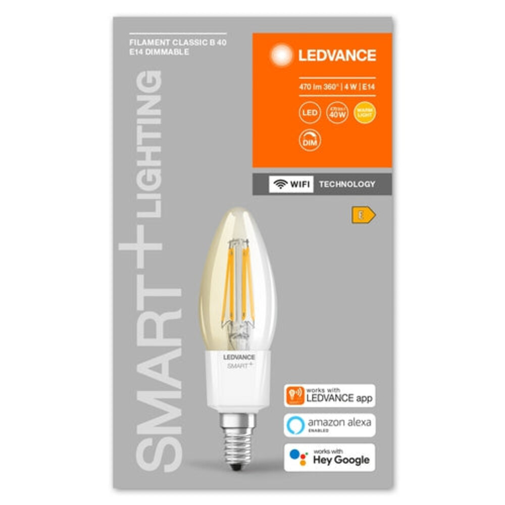 Hochwertiges, dimmbares LED-Leuchtmittel von LEDVANCE, strahlt warmes Licht aus
