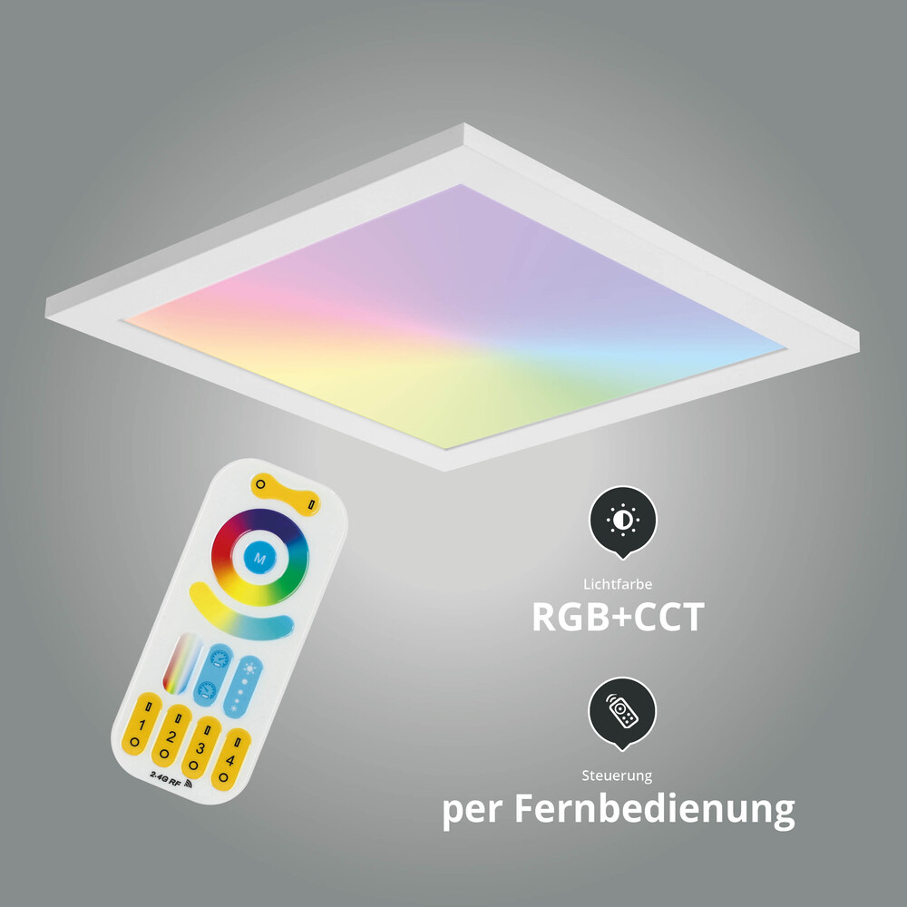 Leuchtendes und farbenfrohes LED-Panel von LED Universum mit Fernbedienung