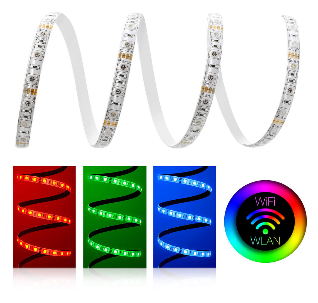 Bunt leuchtender LED Streifen von LED Universum mit präziser Farbwiedergabe und hervorragender Lichtausbeute