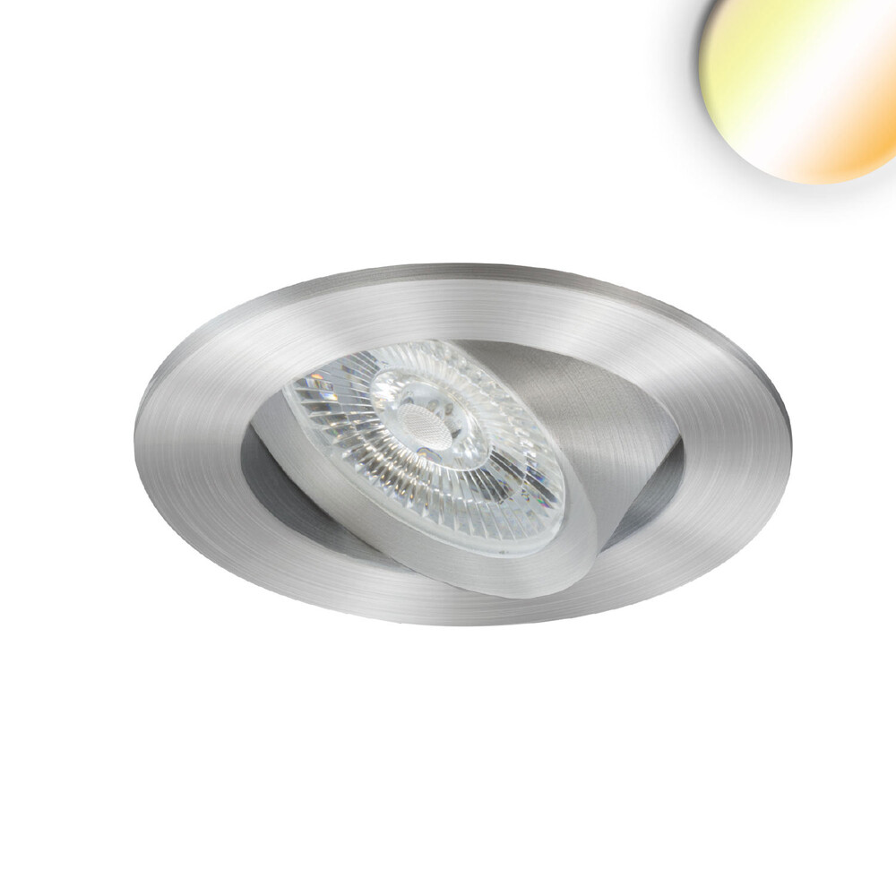 Hochwertige runde LED Einbauleuchte Sunset Slim68 mit Warm Dimm Funktion von Isoled