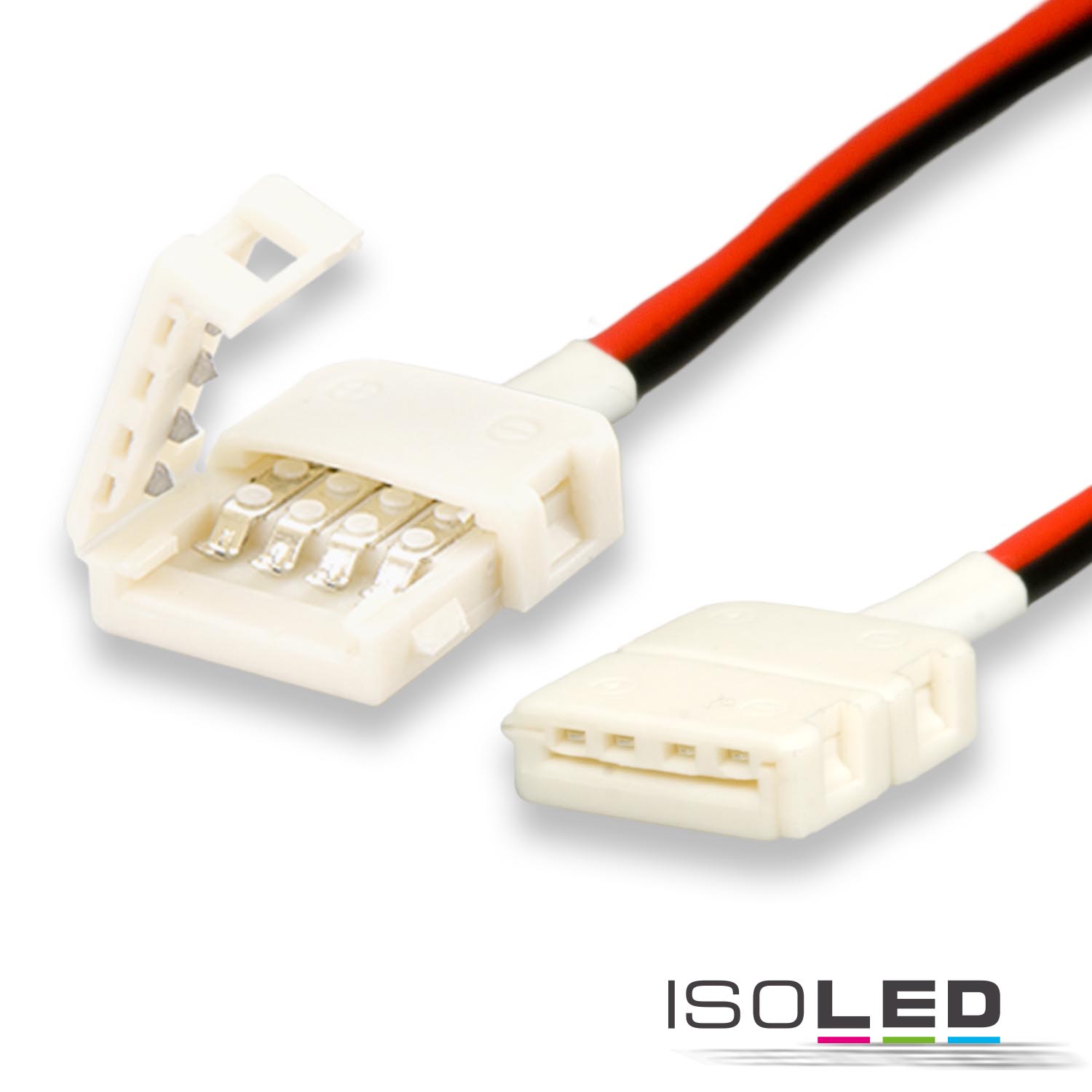 111624 Clip-Verbinder mit Kabel (max. 5A) für 2-pol. IP20 Flexstripes mit Breite 10mm, Pitch-Abstand >12mm