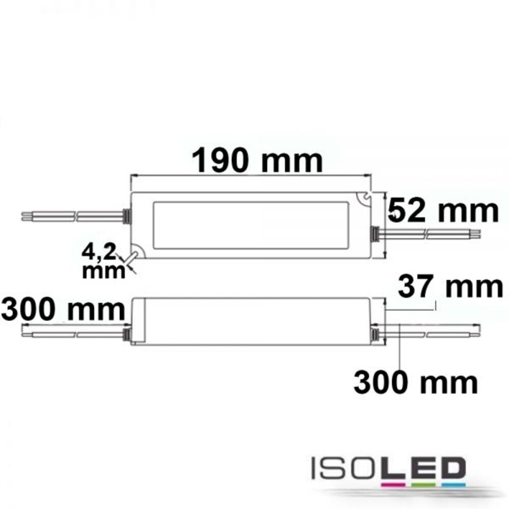 Leistungsstarkes LED Netzteil der Marke Isoled, 24V DC mit einer Leistung von 0-100W und einem IP67 Schutz