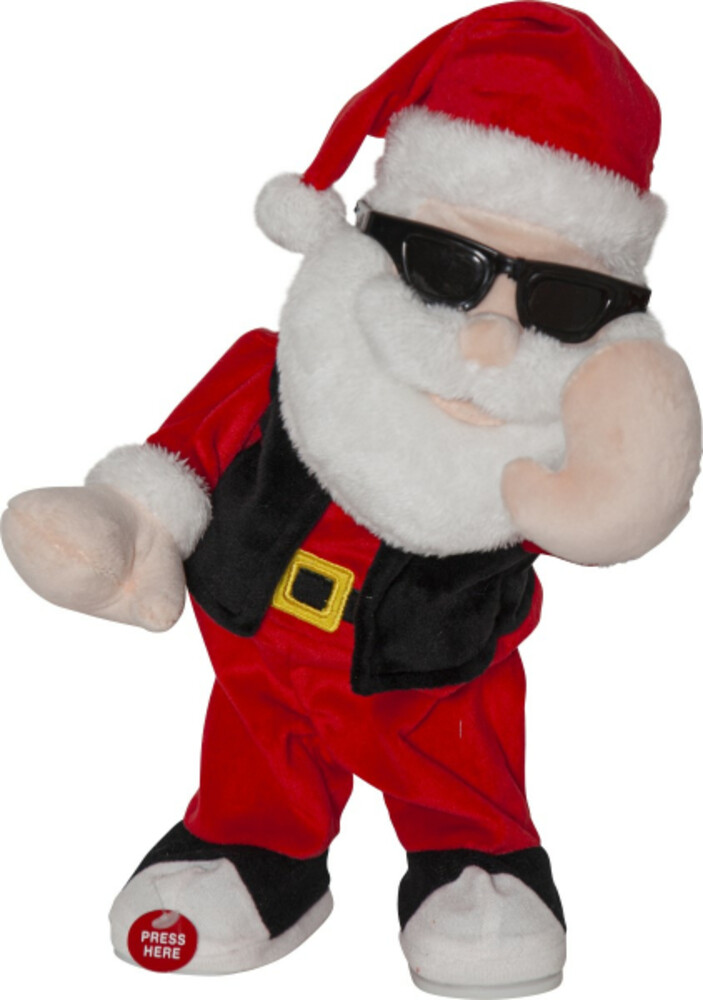 Farbenfrohe beleuchtete Santa Claus Figur von Star Trading, die Bust a Move spielt