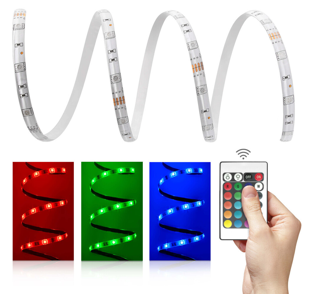 Hochwertiger, farbenfroher Comfort 12V LED Streifen von LED Universum, wasserdicht und einfach montierbar
