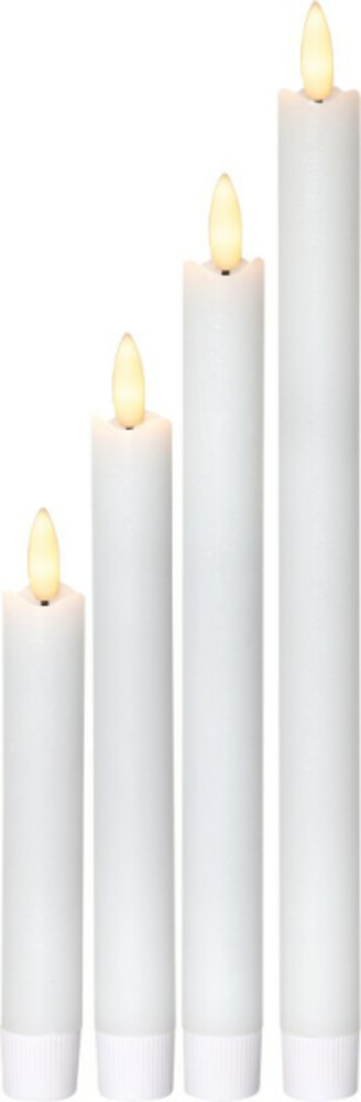Weiße, lange LED Kerzen von Star Trading in verschiedenen Größen