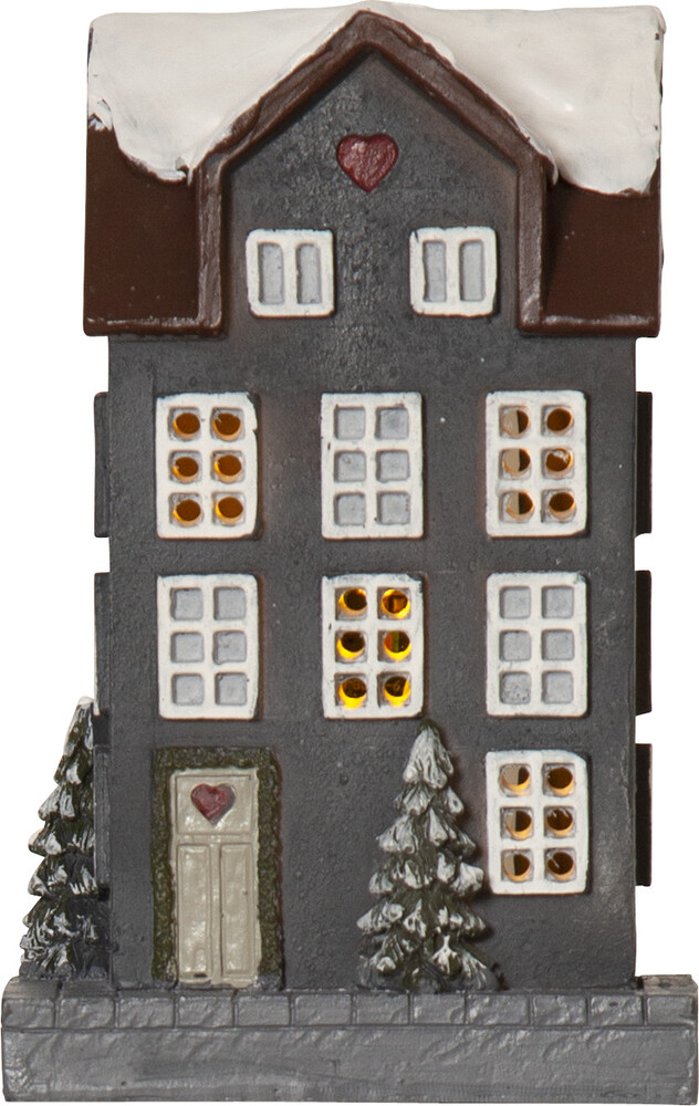 Star Trading 992-70 LED-Häuser "Hus", 2er Set2 bunte Häuser, je ca. 14,5x6 cm, je 1 ww LED, Batterie, Timer, Vierfarb-Karton