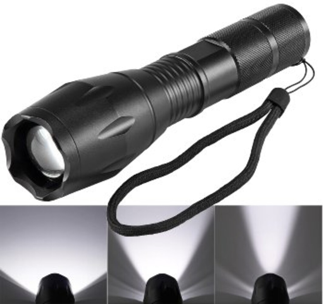 Hochleistungsfähige, kompakte LED-Taschenlampe der Marke ChiliTec mit praktischer Zoom-Funktion