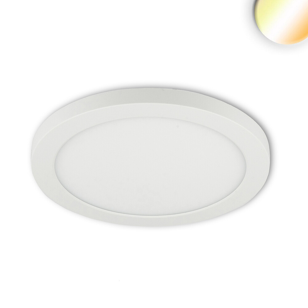 Weiße Isoled LED Aufbaueinbauleuchte mit funktionaler Flexibilität und variierender Farbtemperatur