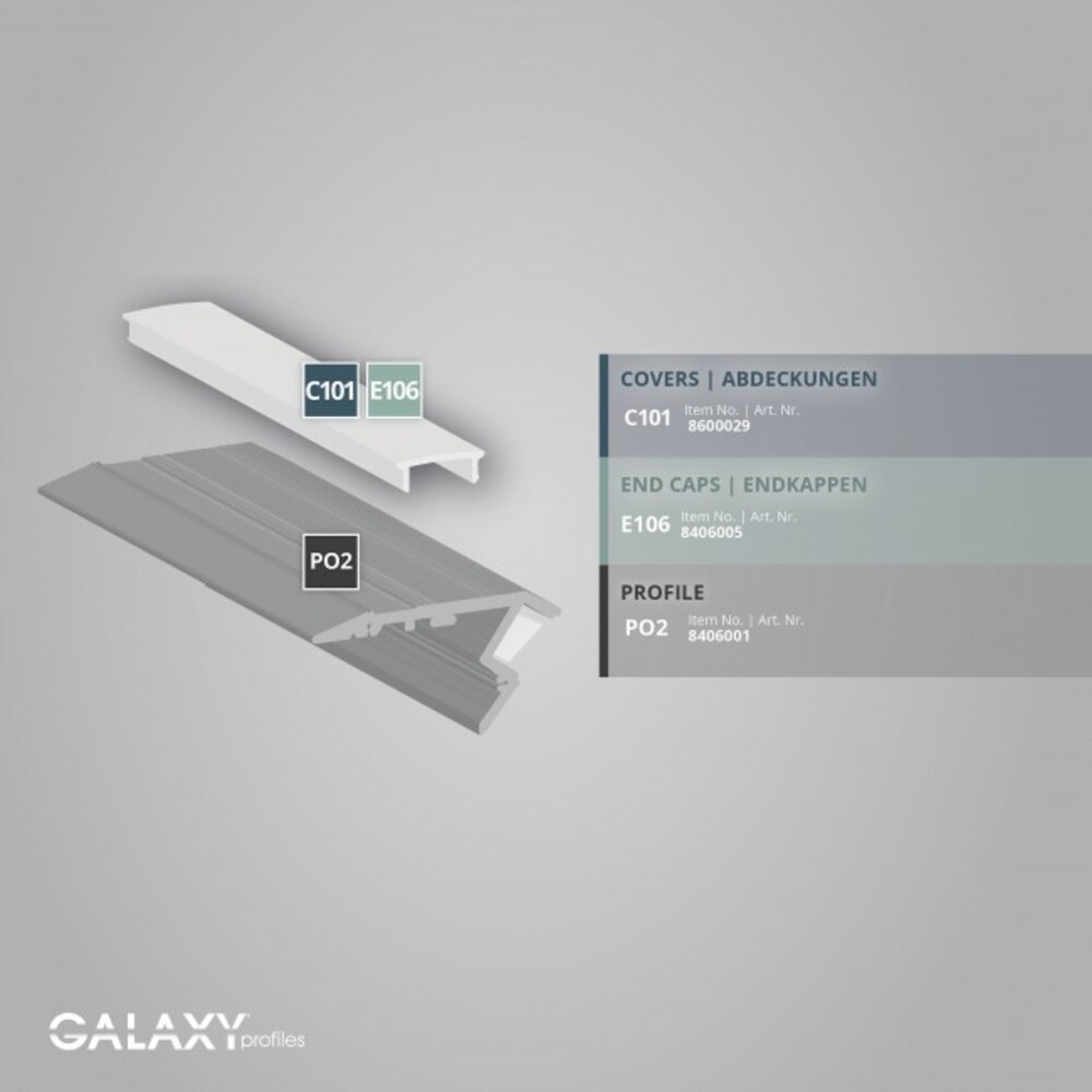 Detailansicht des LED Profils einer GALAXY profiles Leuchtstoffröhre