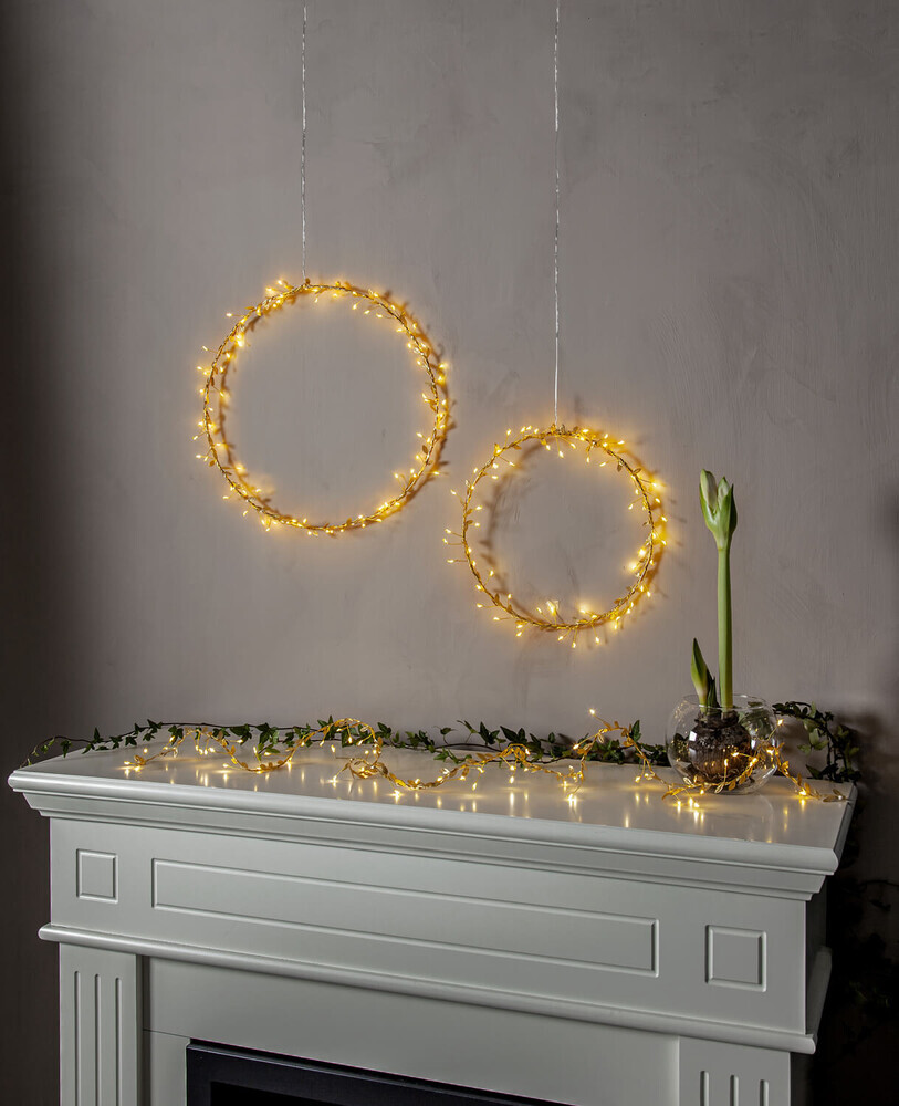 Leuchtende LED Lichterkette mit goldenen Blättern von Star Trading