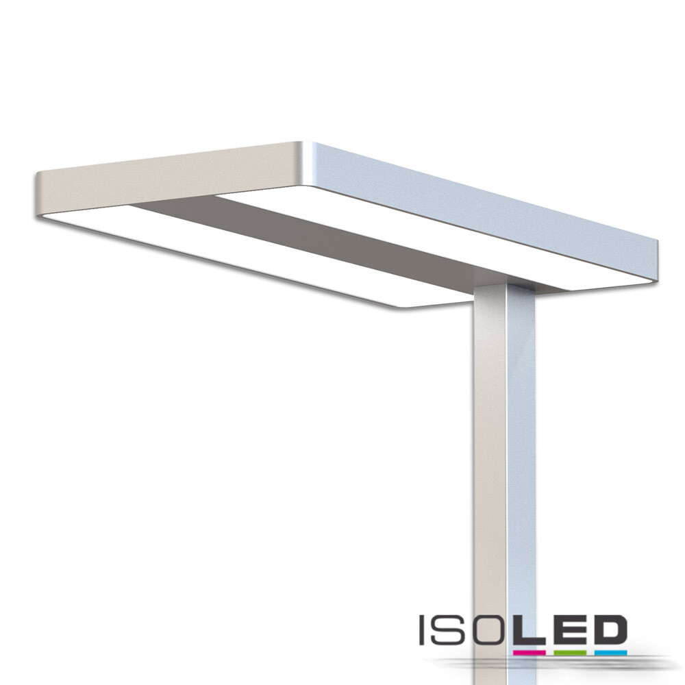 Silver Isoled Office Pro LED Stand Light with a dimming controller in neutral white