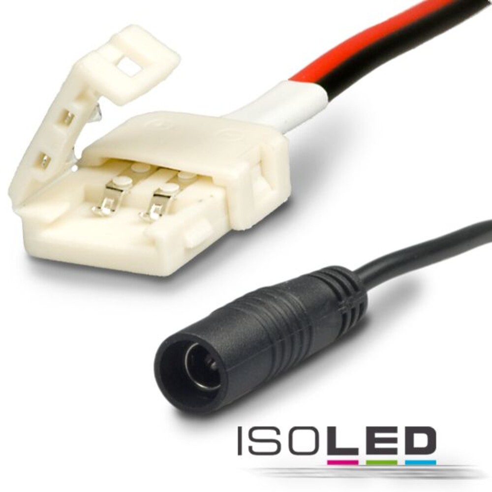 LED-Universum LED-Streifen-Netzkabel von LED Universum Clip-Rundstecker-Anschluss für 2-pol IP20 Flexstripes mit Breite 8mm Pitch-Abstand 12mm
