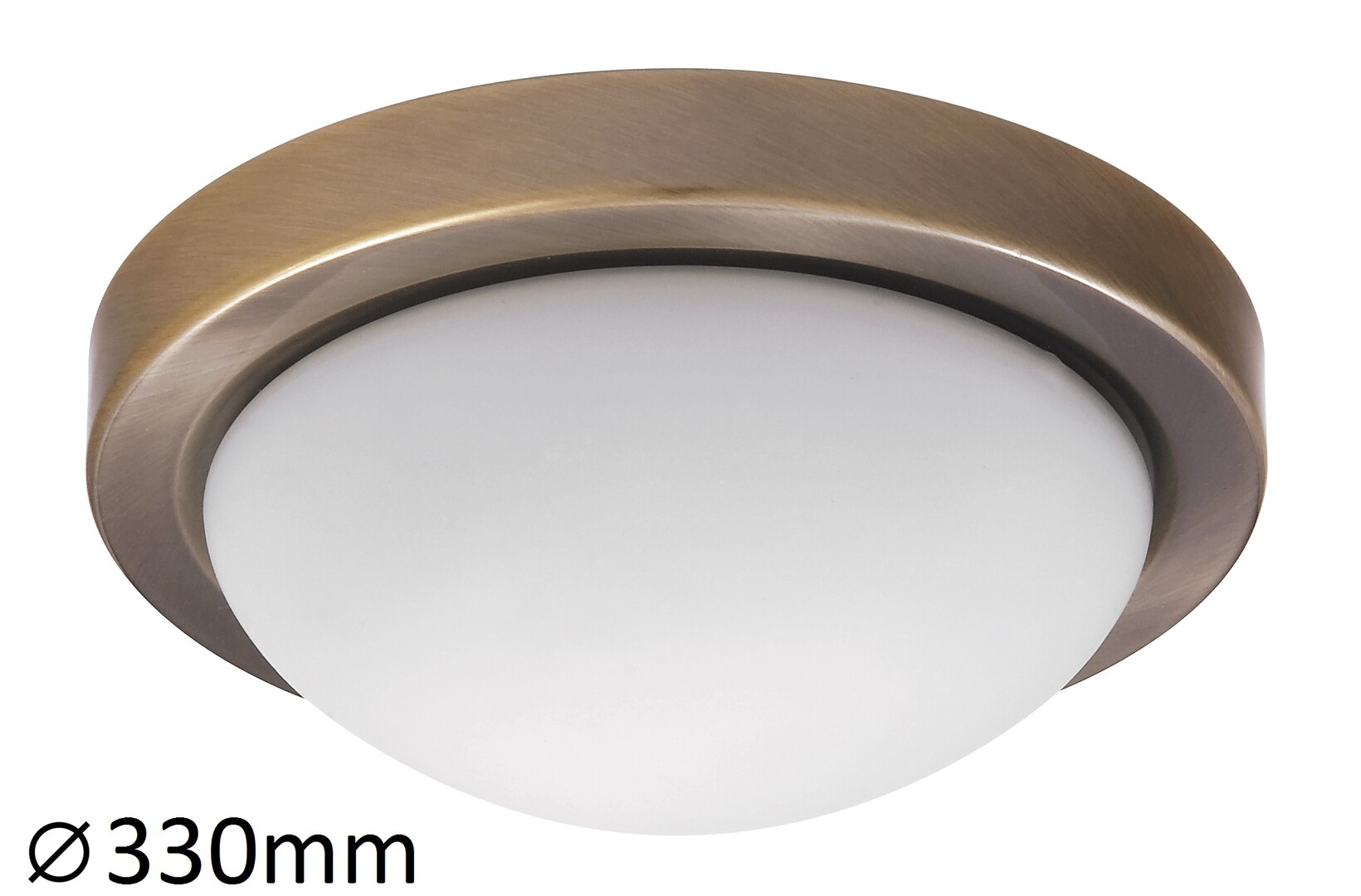 Deckenleuchte 2 Spots Disky 3564, E27, Metall, bronze-silber, rund, Standard, ø330mm