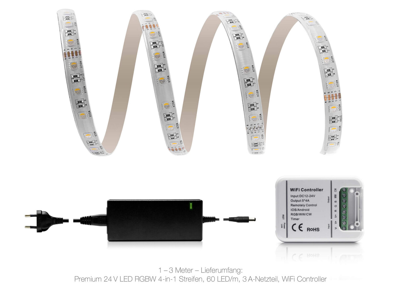 Hochwertiger bunter LED-Streifen von LED Universum mit fortschrittlicher WLAN-Steuerung und fortschrittlichem IP65-Schutz