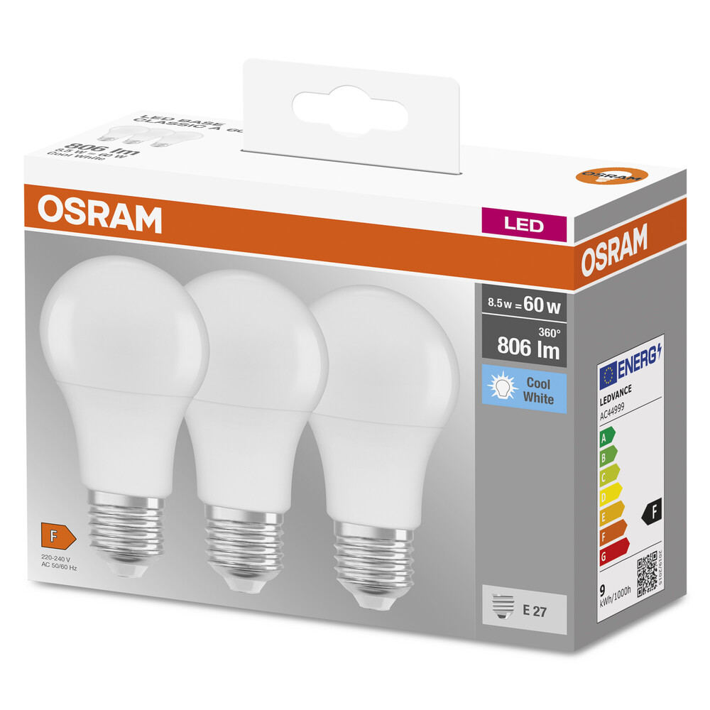Qualitatives LED-Leuchtmittel von der Marke OSRAM in kalter Weißlichtfarbe