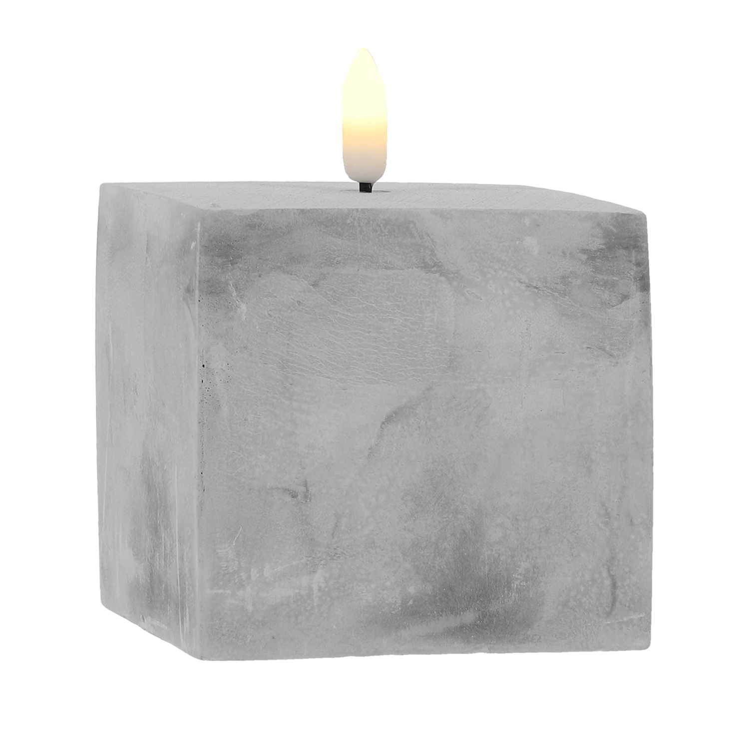 Gies 208-285012-82 LED Kerze "Stone Cube" grau