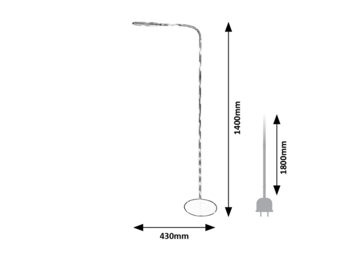 LED Stehlampe Adelmo 74010, 10W, 910lm, Metall, grau-weiß, Modern, dimmbar, 140cm
