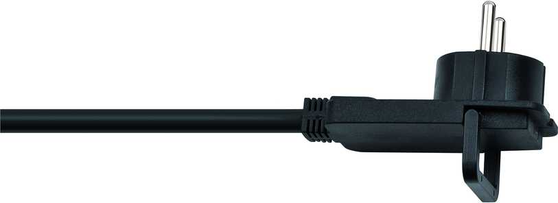 Qualitäts-Kunststoff-Verlängerungskabel mit Flachstecker IP20 5m H05VV-F3G1,5 schwarz
