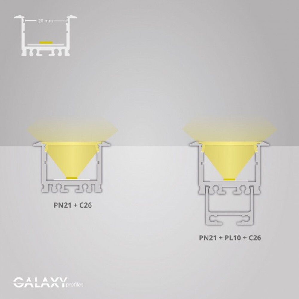 Glänzendes und hochwertiges LED Profil von GALAXY profiles