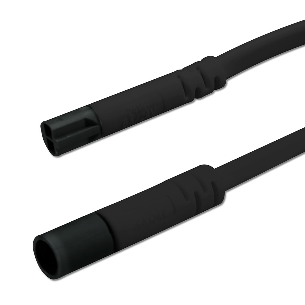 Schwarz gefärbtes Isoled Verlängerungskabel, robust und zuverlässig für den Gebrauch bei maximal 48V und 6 Ampere