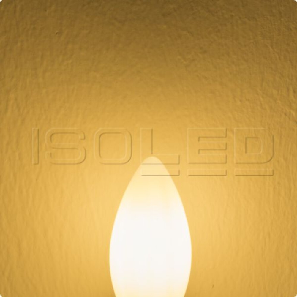 Hochwertiges LED-Leuchtmittel von Isoled, milchig und warmweiß erstrahlend, mit einstellbarer Helligkeit