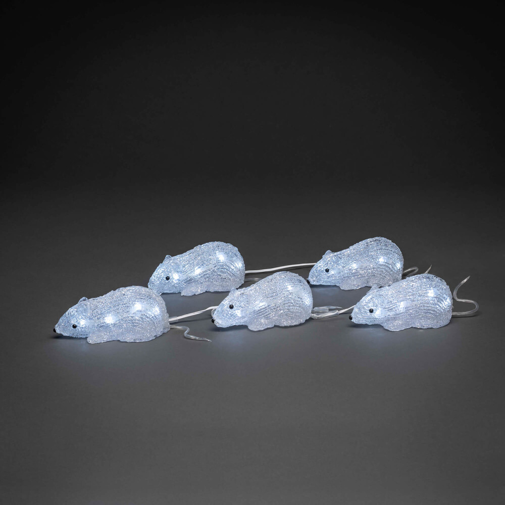 Konstsmide Leuchtfiguren LED Universum von Konstsmide mit kalt weißen Dioden und Acryl Mäusen