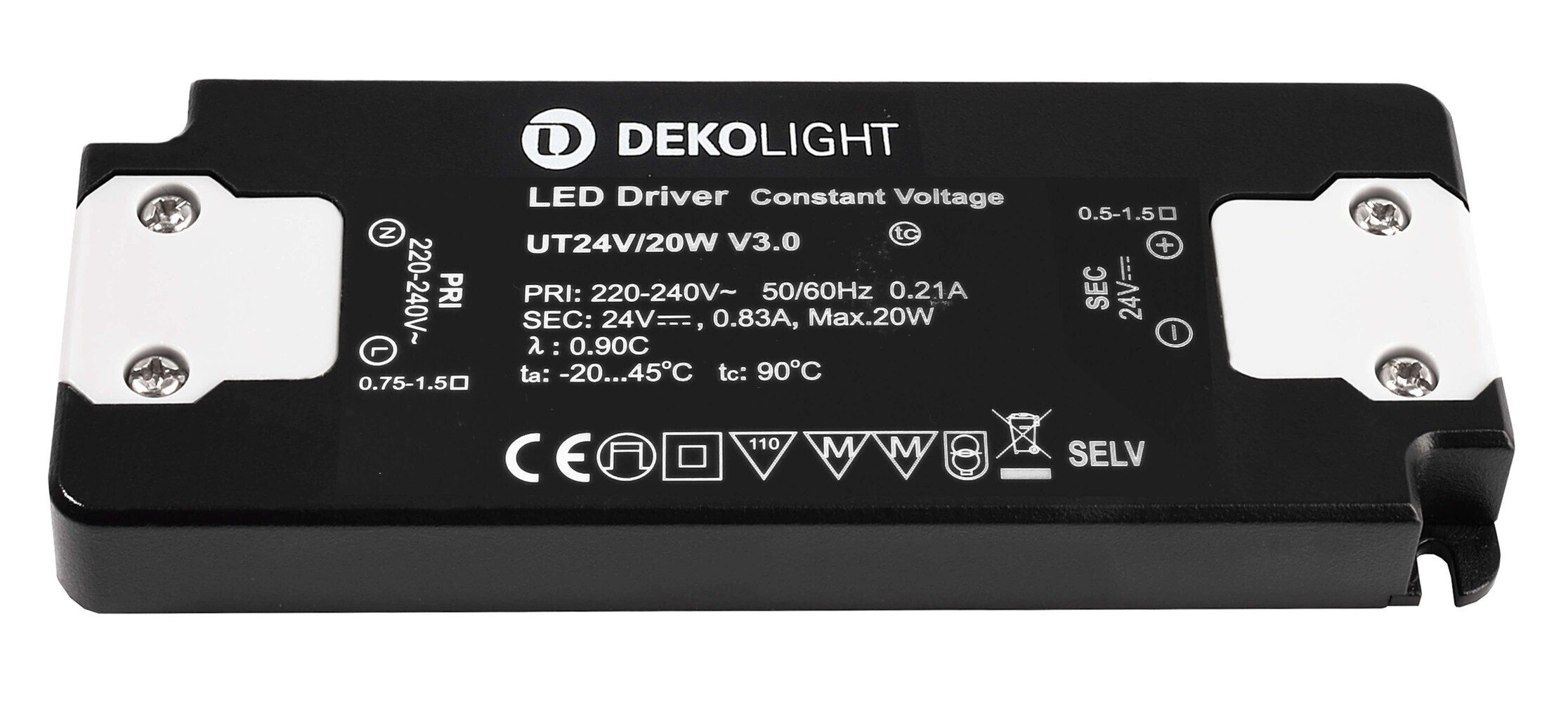 Schlankes und energieeffizientes LED Netzteil von Deko-Light, das konstante Spannung liefert