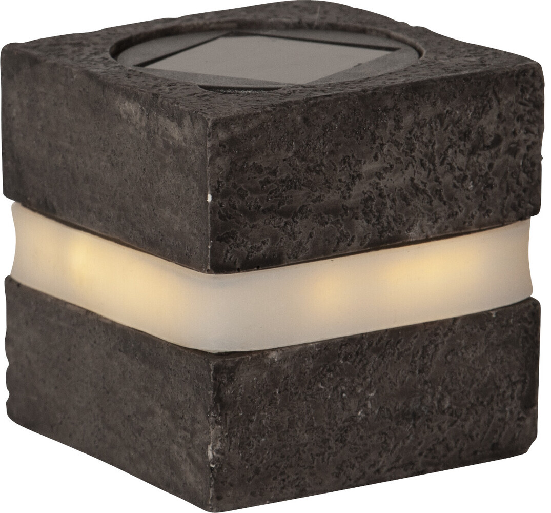 Stilvolle graue Dekoleuchten Stonecube von Star Trading mit warmweißer LED für Outdoor-Einsatz