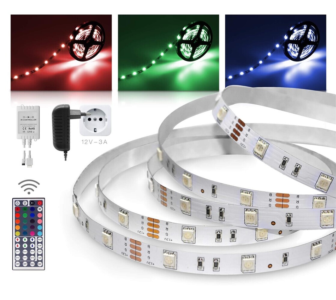 Hochwertiger LED Streifen von LED Universum mit beeindruckendem Licht, RGB Farben, und toller Helligkeit