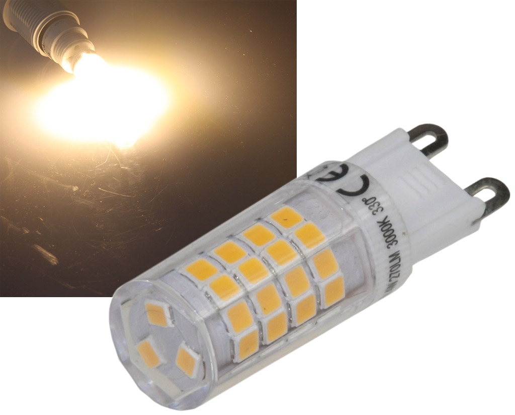LED Stiftsockel G9, 4W, 270lm, 3000k, 330°, 230V, warmweiß