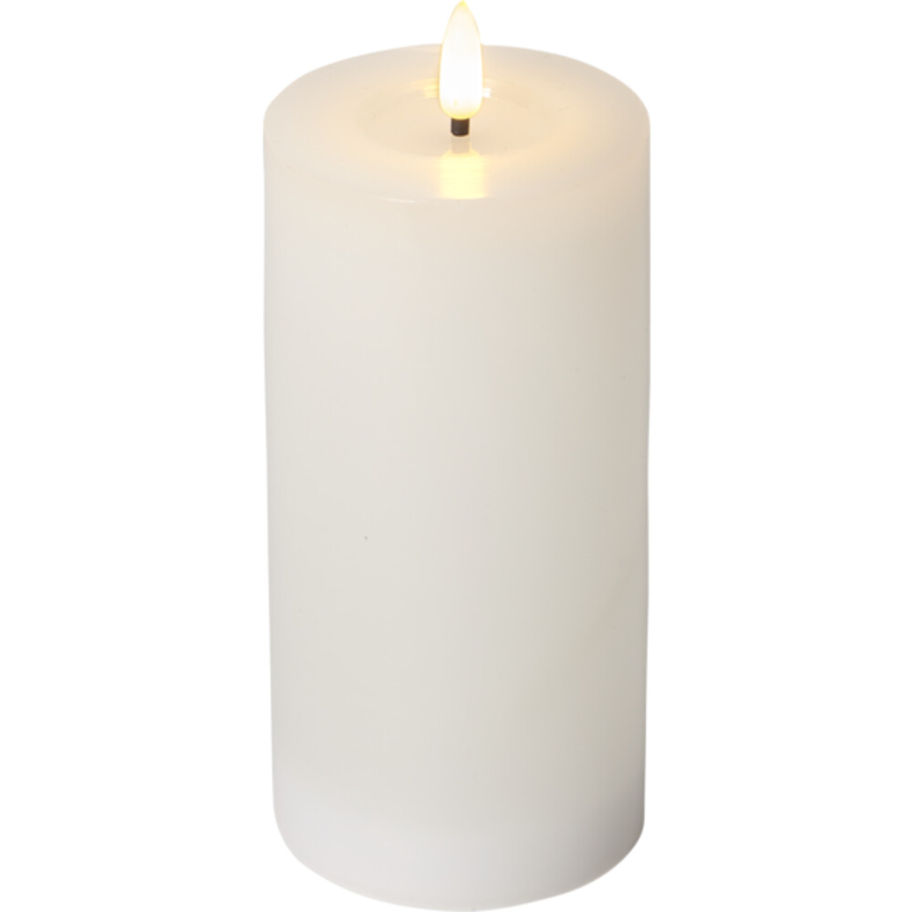Weiße LED Kerze mit beweglicher Flamme von Star Trading