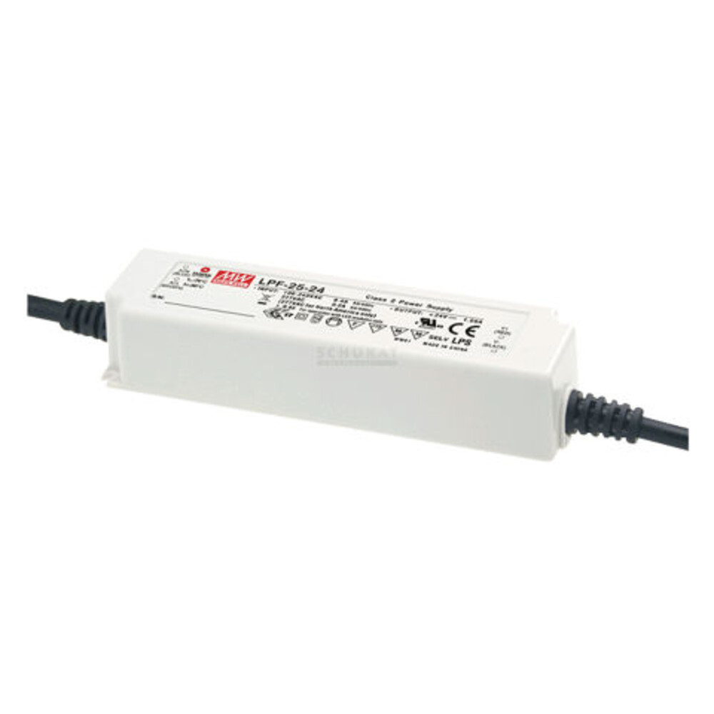 Hochwertiges LED Netzteil der Marke MEANWELL, dimmbar und mit Schutzart IP67