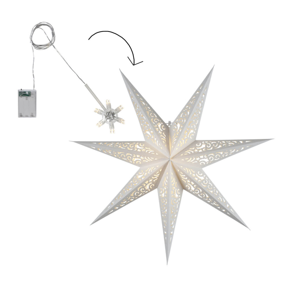 Strahlende Lichterkette von Star Trading, die zauberhaft illuminiert, mit transparentem Kabel und weiß leuchtenden LEDs