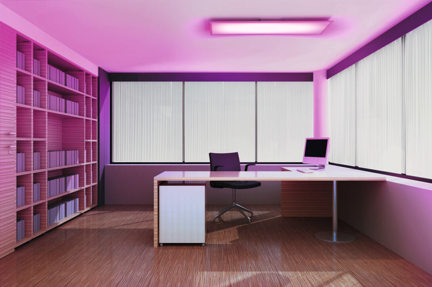 Leuchtendes LED Panel der Marke LEDVANCE in außergewöhnlicher RGBW Farbgebung