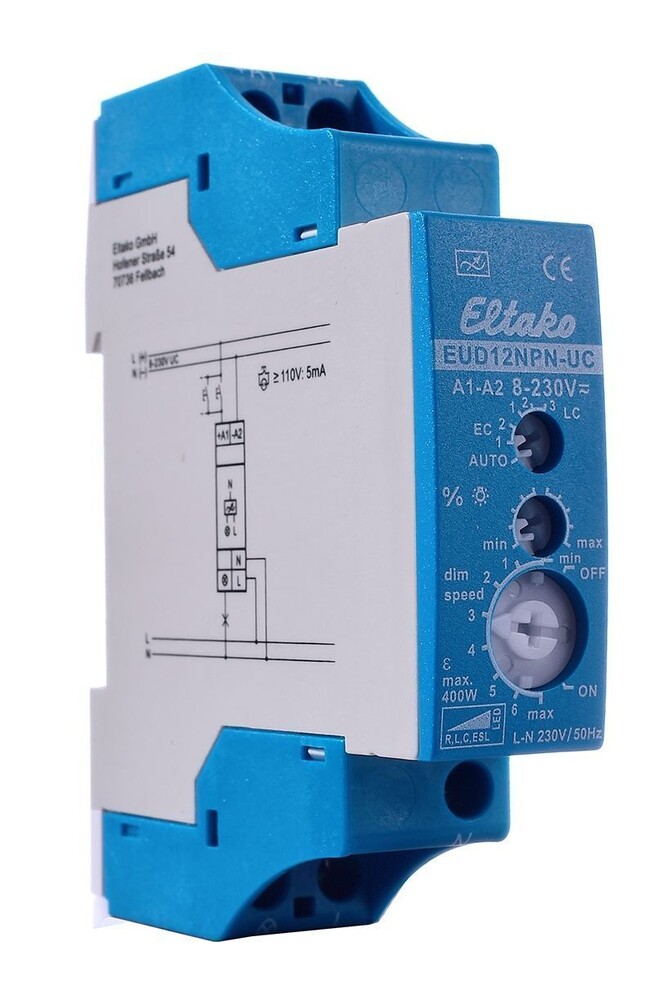 Hochwertiger Eltako Dimmer in der Größe 90 mm x 70 mm x 20 mm mit gewaltiger Leistungsstärke von 400W