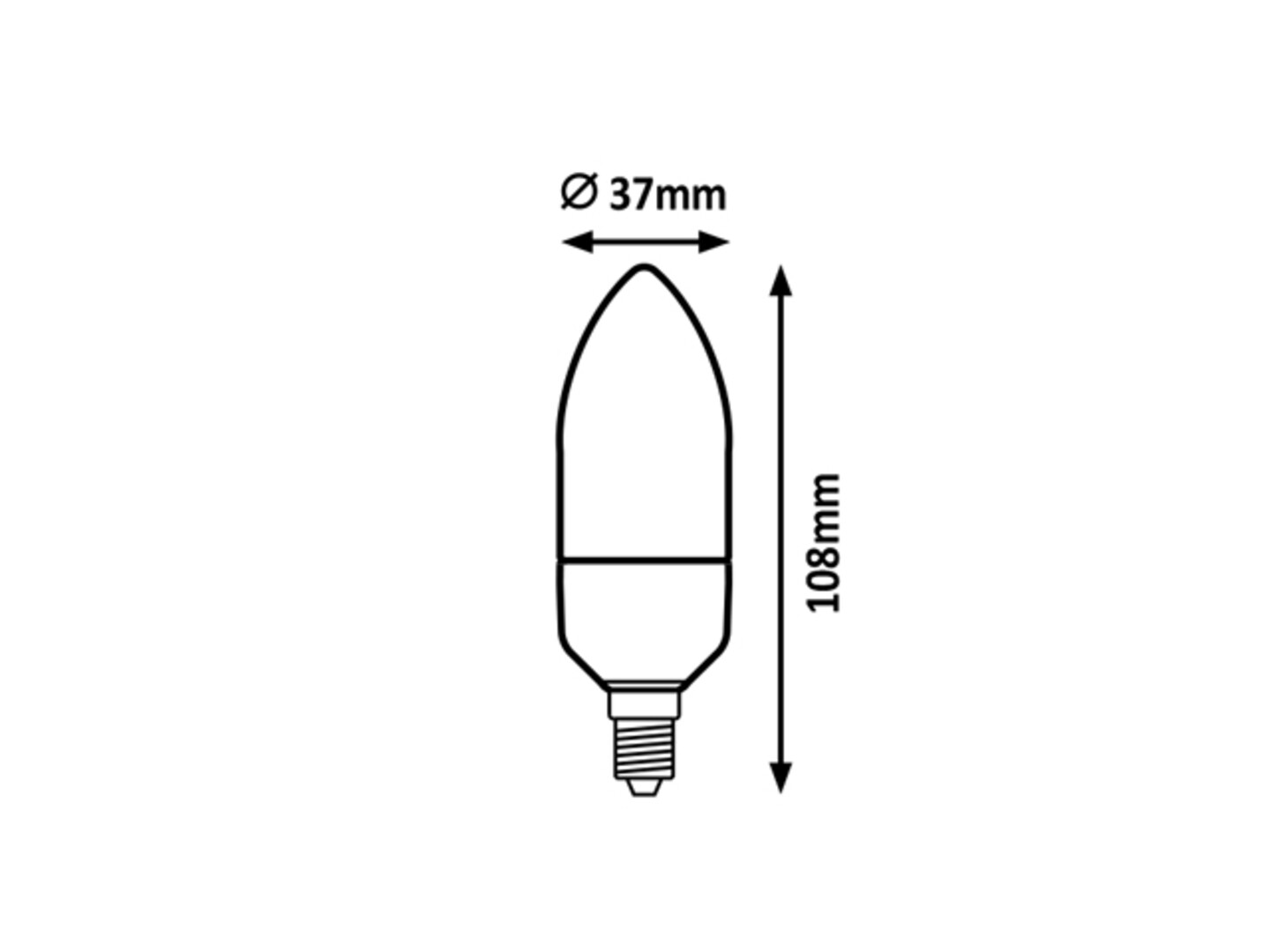 LED-Leuchtmittel 1567, E14, 8W, 3000K, 760lm, Metall, warmweiß, 10,8cm