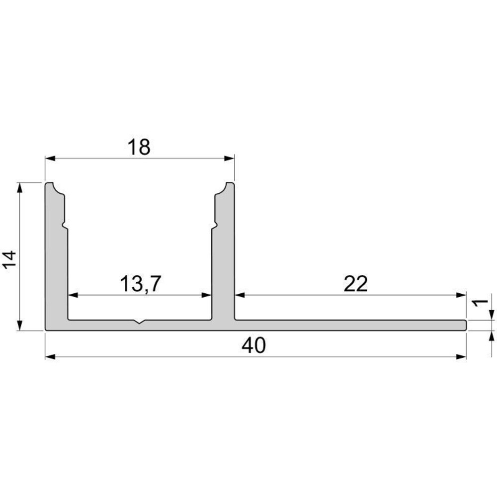 Hochwertiges silbernes Deko-Light LED Profil für 12-13,3 mm LED Stripes