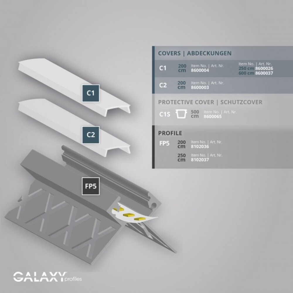 Hochwertiges LED Fliesenprofil Außeneck von GALAXY profiles