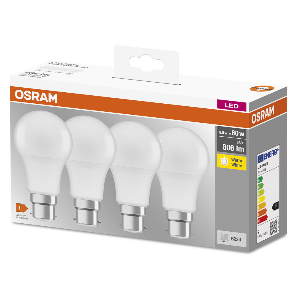 Hochwertige LED-Leuchtmittel von OSRAM mit 2700 K Farbtemperatur und starker Leuchtkraft