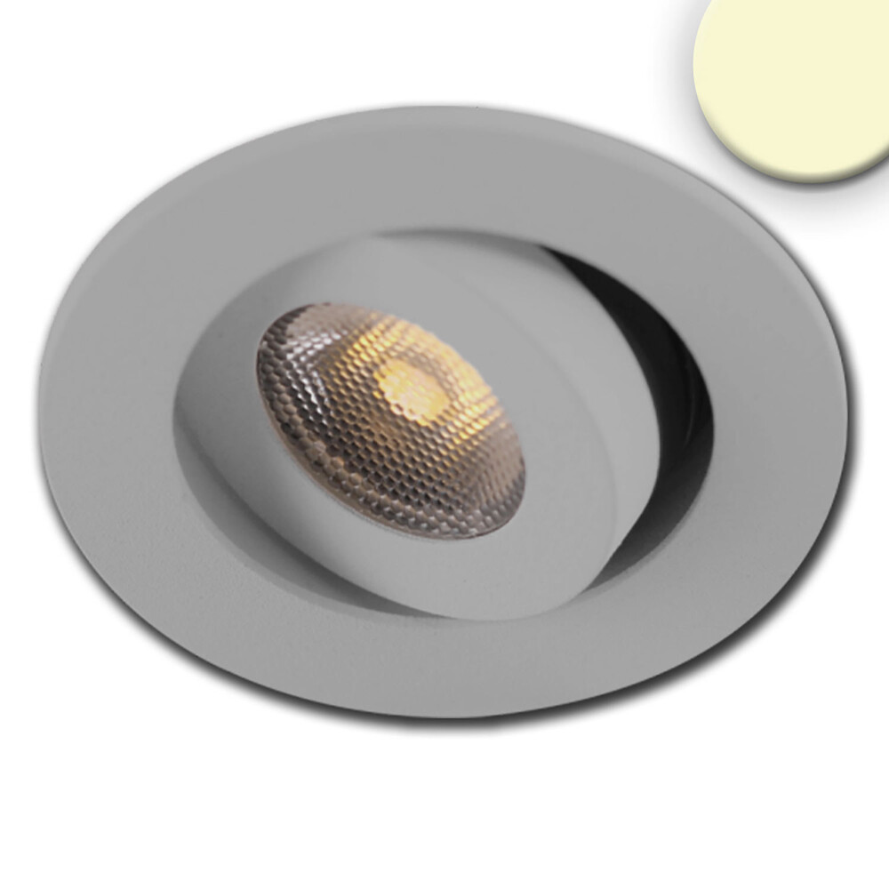 Qualitativ hochwertige LED Einbauleuchte MiniAMP in alu gebürstet von Isoled, warmweiß und dimmbar