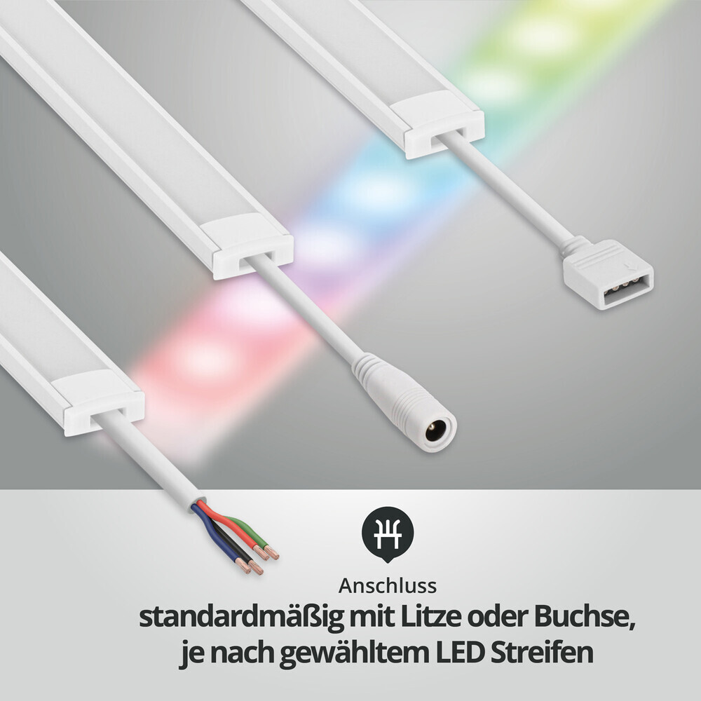 Premium warmweiße 24V COB LED Leiste von LED Universum in schmalem 12mm Aufbau und weißer Farbe