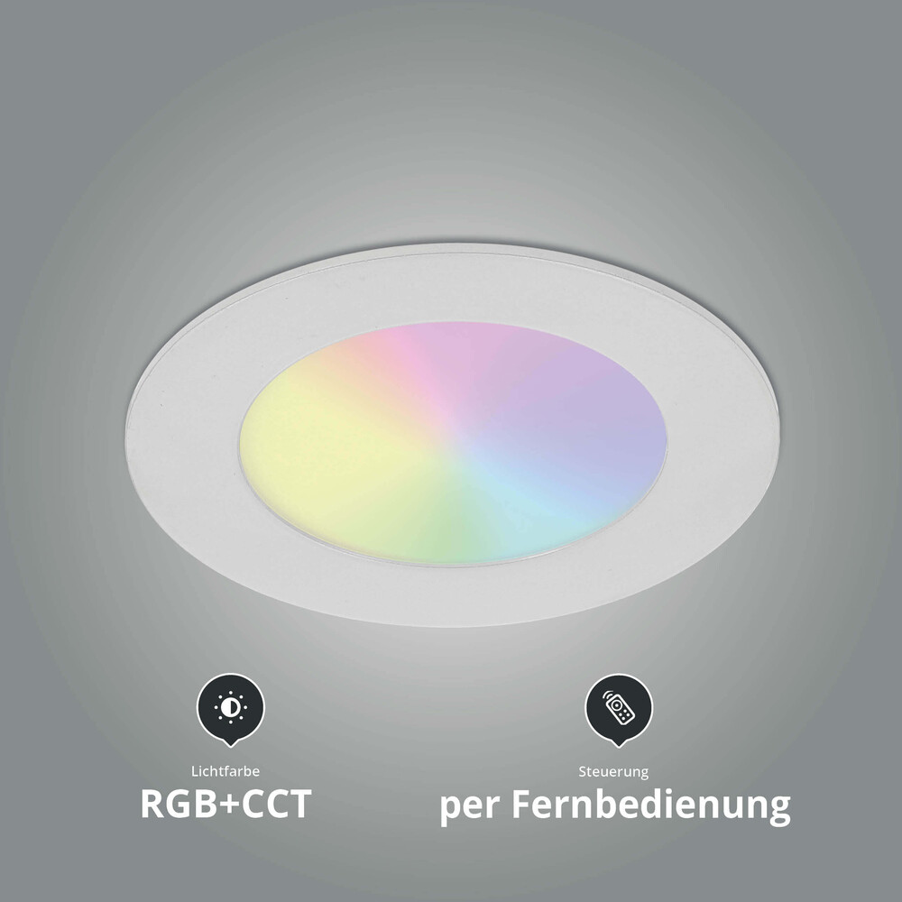 Hochwertiger, dimmbarer LED Einbaustrahler RGB CCT von LED Universum mit Inklusiver Fernbedienung