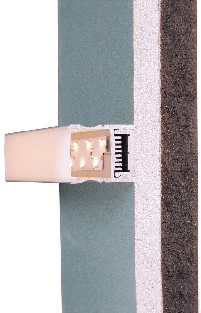 Elegantes, matt silbernes, naturbelassenes LED-Profil von Deko-Light