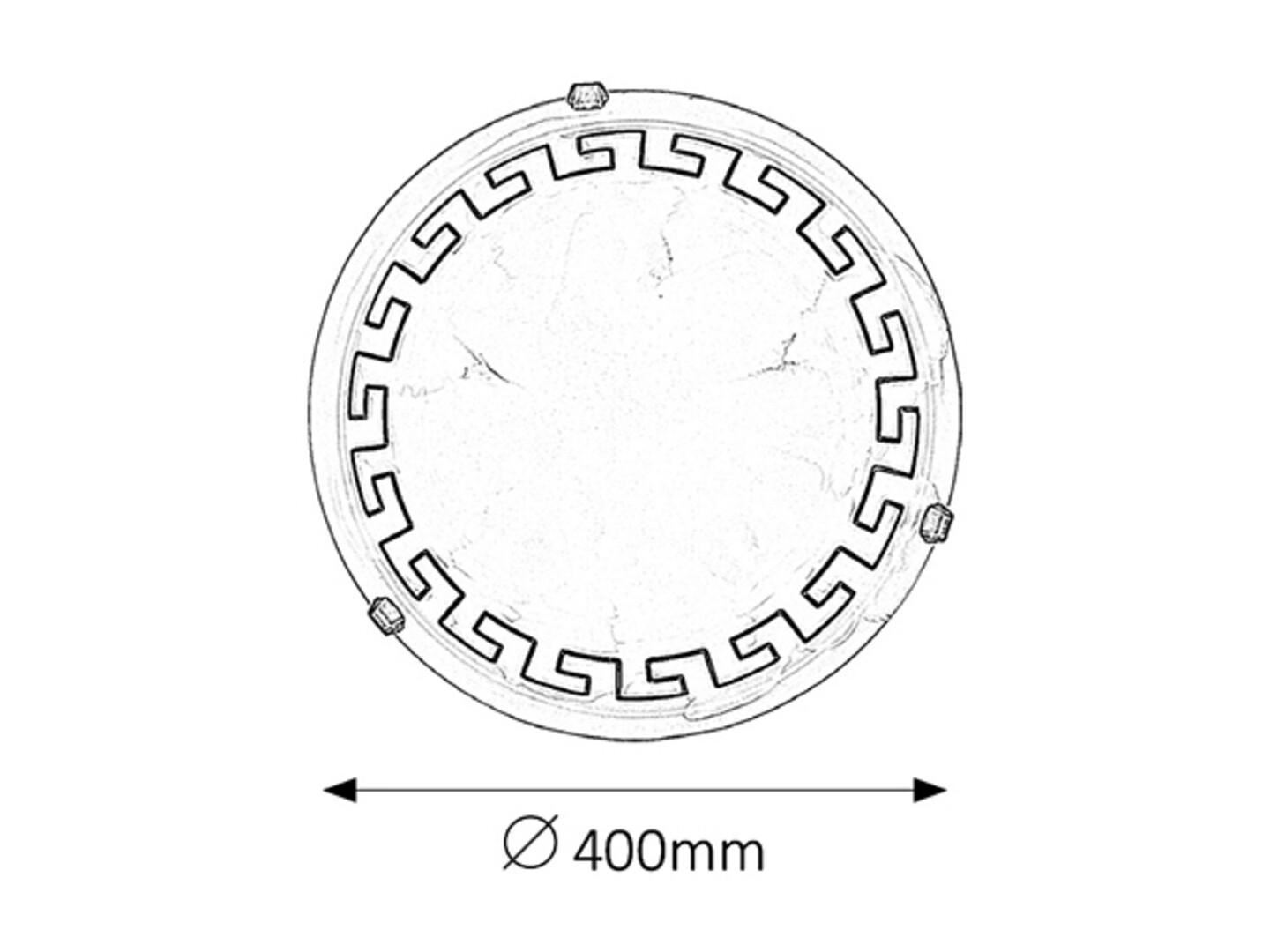 Deckenleuchte 2 Spots Etrusco 7649, E27, Metall, weiß, rund, Mediterran, ø400mm