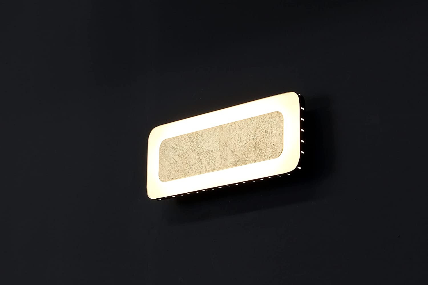 Elegante goldene ECO-LIGHT Wandleuchte Solaris mit schwarzem Rand und 3-Stufendimmer