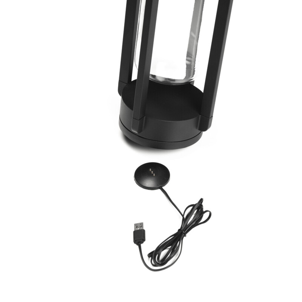 Stilvolle schwarze Konstsmide USB-Laterne mit einstellbarer Beleuchtung