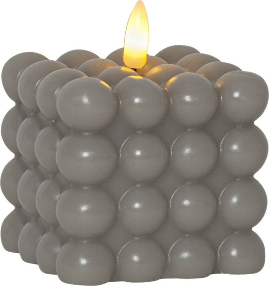 Hochwertige graue LED-Kerze mit bewegter Flamme von Star Trading