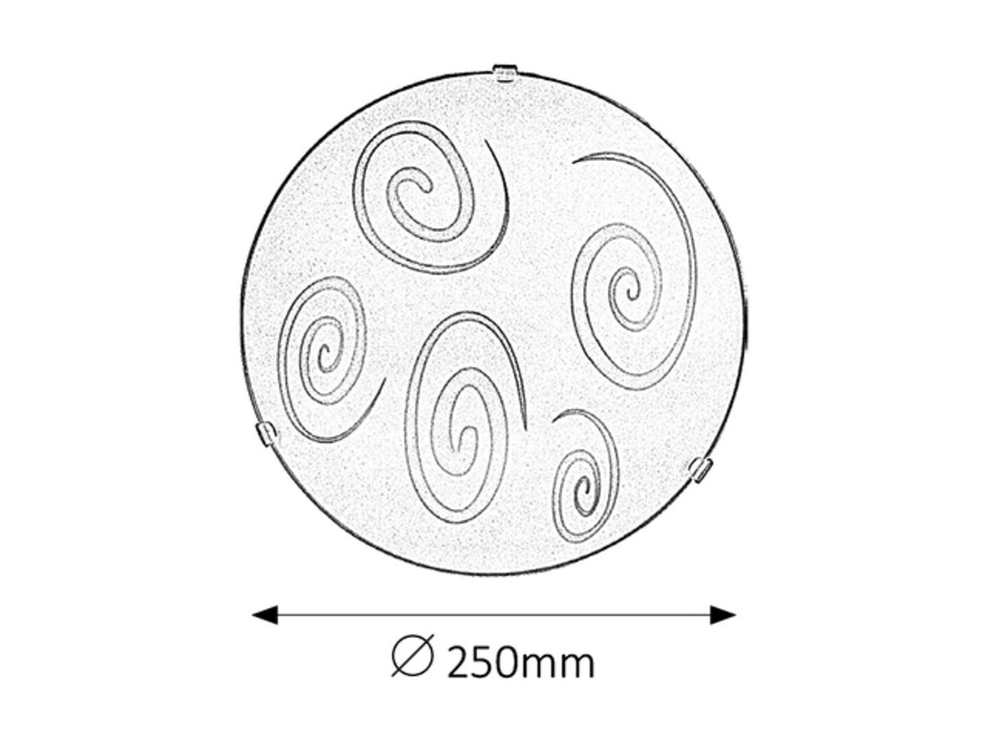 Deckenleuchte 1 Spot Spiral 1822, E27, Metall-Kunststoff, weiß, rund, Standard, ø250mm